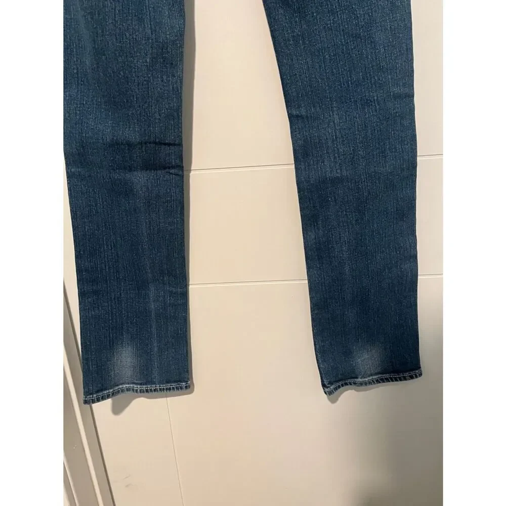 Rock Revival Tori Straight Blue Factory Distressed Denim Jeans Western Rodeo